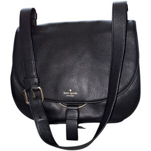 EUC KATE SPADE WKRU4378 Clarke Street Kamille Black Ltr Flap Messenger Crossbody